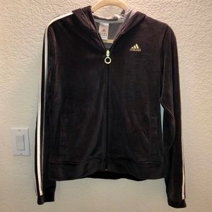 Ladies Adidas Velour Legacy Hoodie